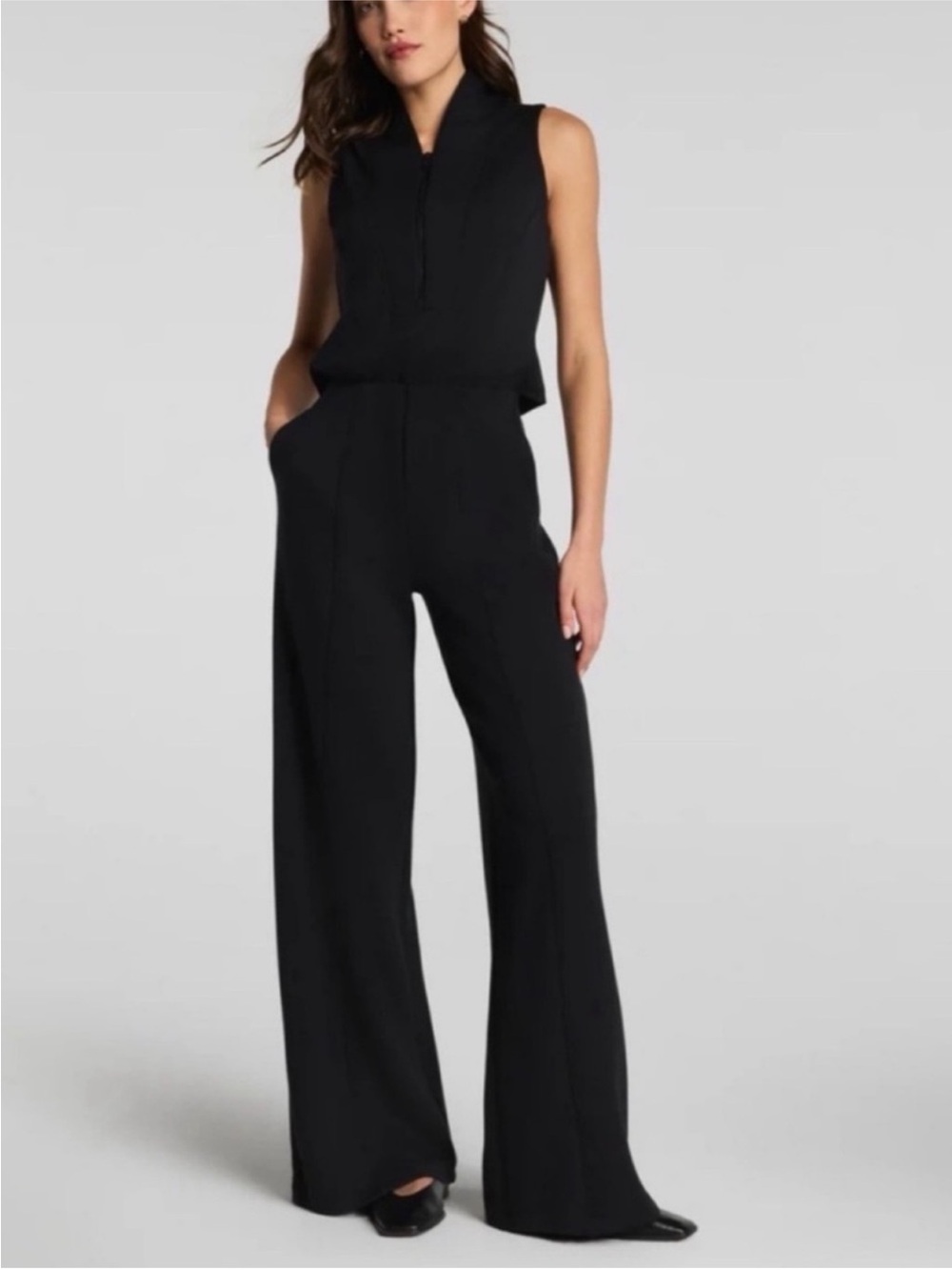 Spanx Air Essentials Draped Half
Zip Collared Jumpsuit